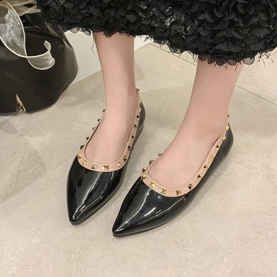 Damen spitze Ballerina Schuhe mit Nieten-Details R&B
