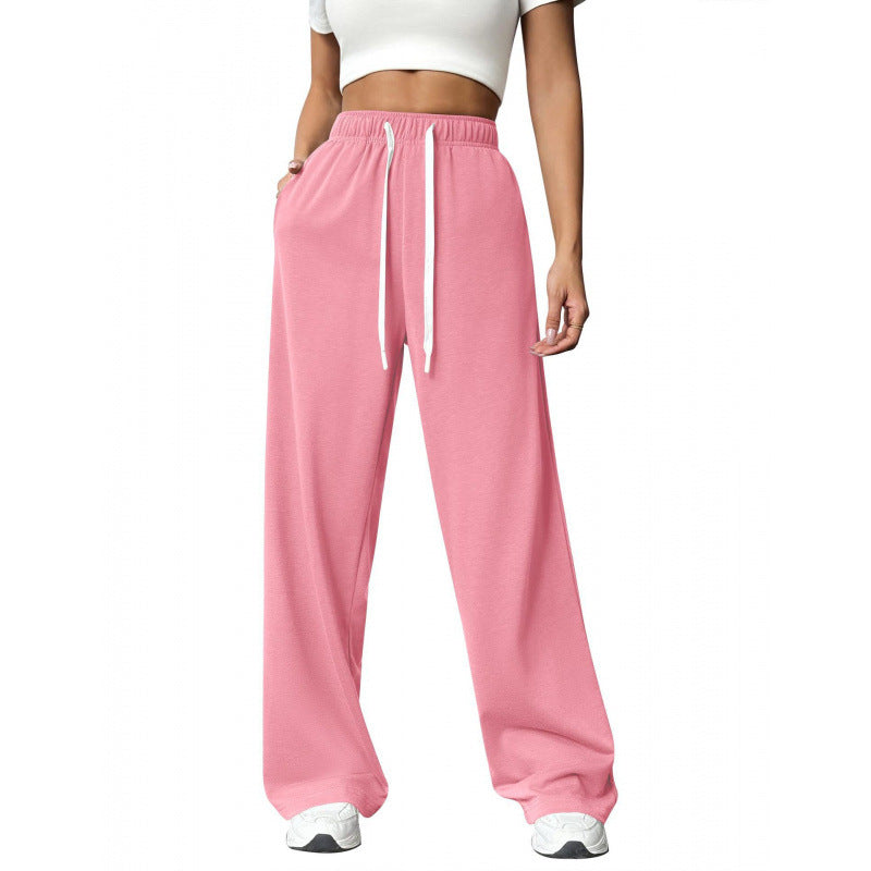 Damen Bequeme und lässige Freizeithose mit weitem Schnitt und elastischem Bund R&B
