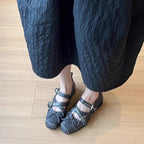 Damen Ballerina-Schuhe mit raffinierten Schnallen und elegantem Schleifendesign