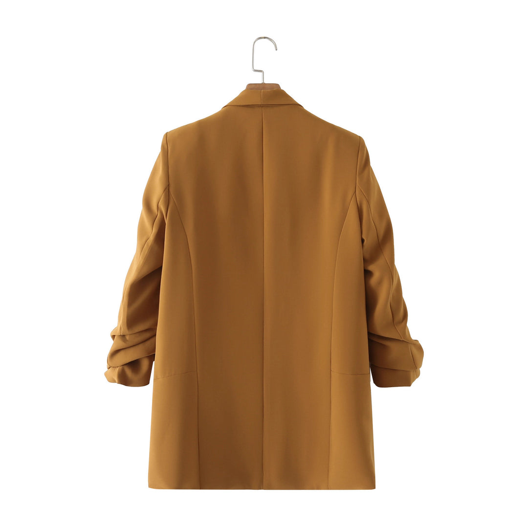 Damen eleganter Blazer mit gekrempelten Ärmeln und praktischen Taschen R&B