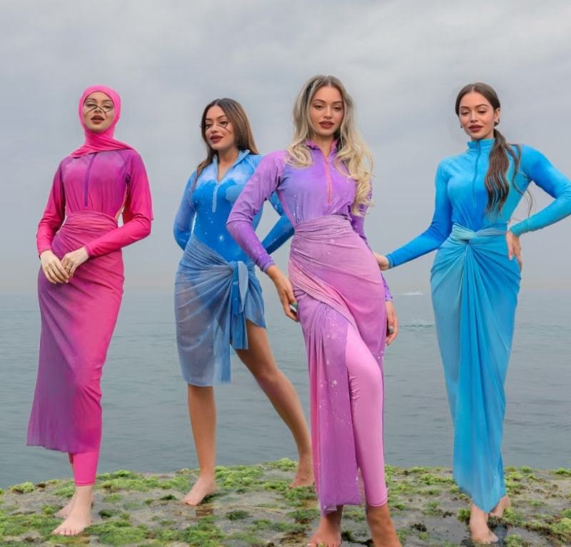 Damen Modischer Schwimmanzug mit Hijab R&B
