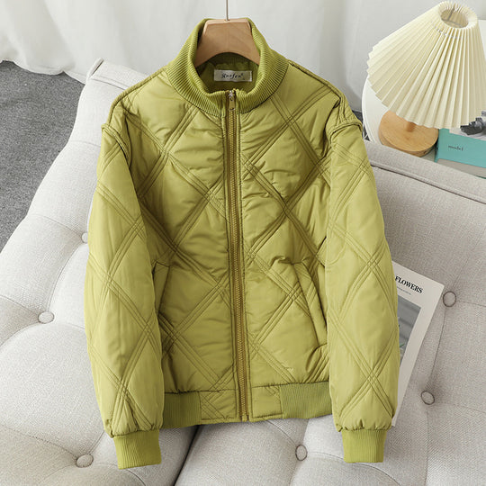 Damen gesteppte Übergangsjacke mit hohem Kragen und elastischen Bündchen R&B