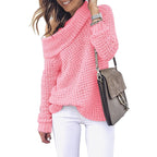 Damen Oversized Strickpullover mit elegantem Schalkragen und strukturiertem Muster R&B