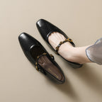 Damen elegante Ballerinas mit modischem Riemen und floralem Detail
