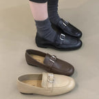 Damen elegante Mokassins mit dekorativem Schnallenverschluss R&B