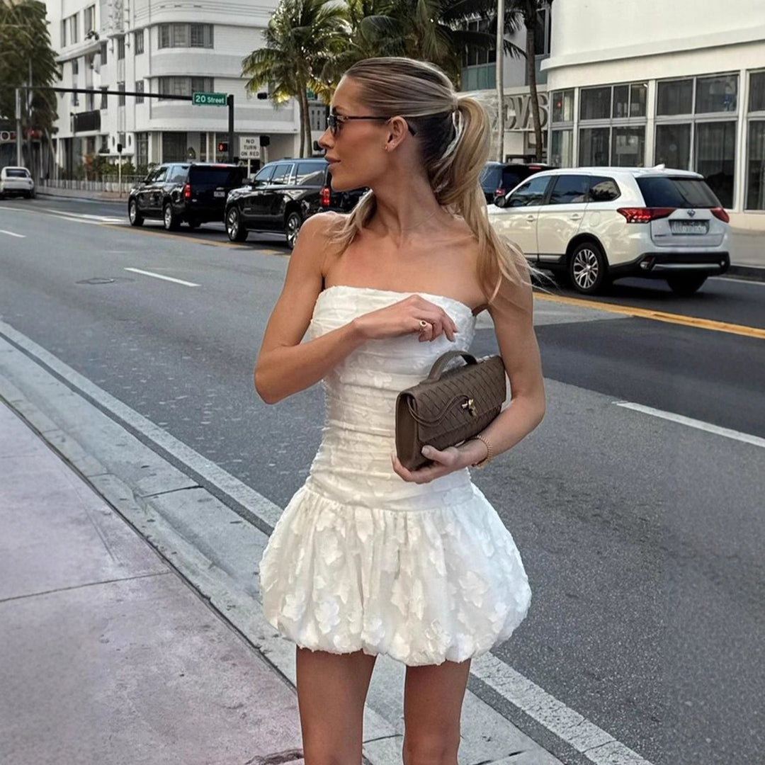 Damen kurzer, eleganter Rüschentop R&B