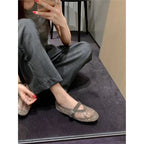 Damen Netz-Ballerinas mit dekorativem Riemen R&B