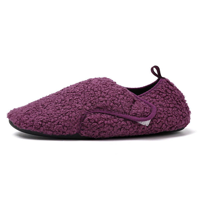 Damen Hausschuhe mit weichem Plüsch-Obermaterial und rutschfester Sohle R&B
