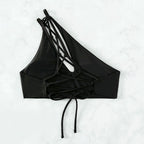 Damen Cropped Badeoberteil mit asymmetrischem Design und elegantem Cut-Out