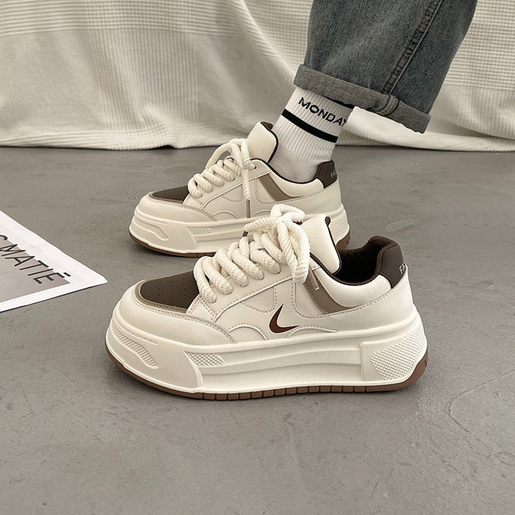 Damen modische Sneaker mit hohem Plateau und atmungsaktiver Obermaterial von