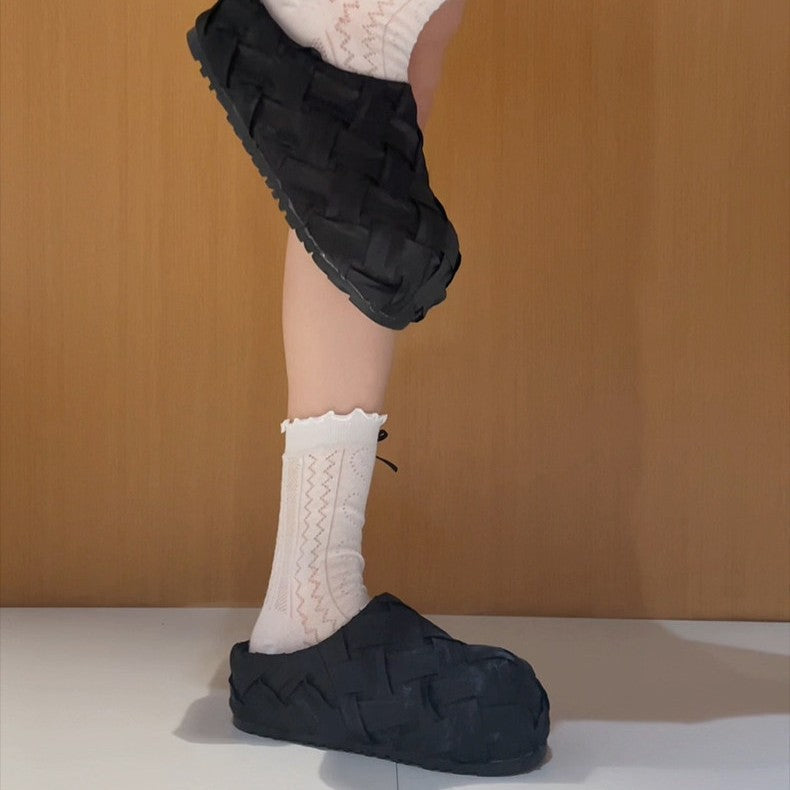 Damen Komfortable Clogs mit geflochtenem Obermaterial R&B