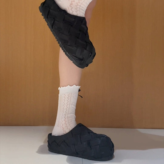 Damen Komfortable Clogs mit geflochtenem Obermaterial R&B