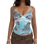 Damen Spitzen-Camisole mit floralem Druck R&B