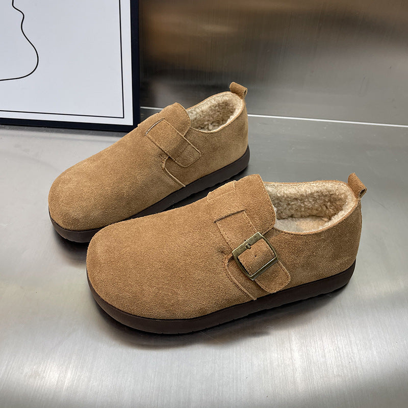 Damen Komfortable Clogs aus weichem Wildleder mit kuscheligem Innenfutter R&B