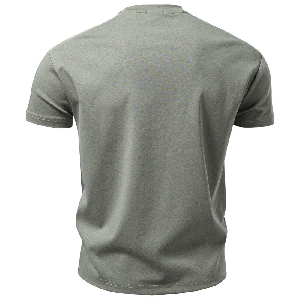 Herren nan klassisches Baumwolljersey Rundhalsshirt mit verstärktem Kragen R&B