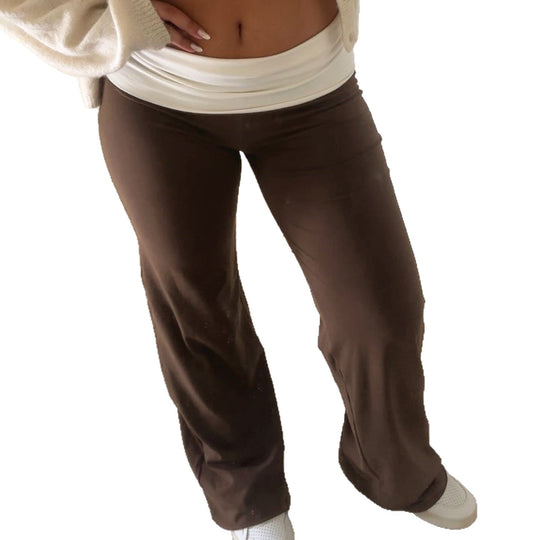 Damen Flared Leggings mit Blumenmuster R&B