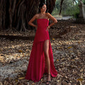 Damen Elegantes Maxikleid mit asymmetrischem Schnitt und verführerischem Schlitz