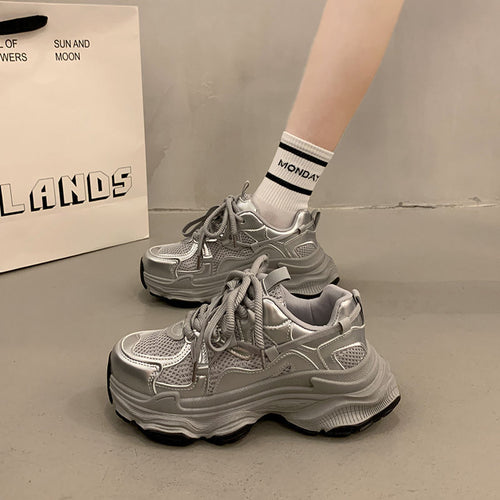 Damen Sneakers im urbanen Chunky-Stil mit atmungsaktiver Mesh-Oberfläche und komfortabler Dämpfung R&B