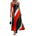 Damen Maxikleid mit verführerischem Farbverlauf und schmalen Spaghettiträgern R&B