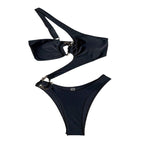 Damen Triangel-Bikini mit asymmetrischem Design und verstellbaren Trägern R&B