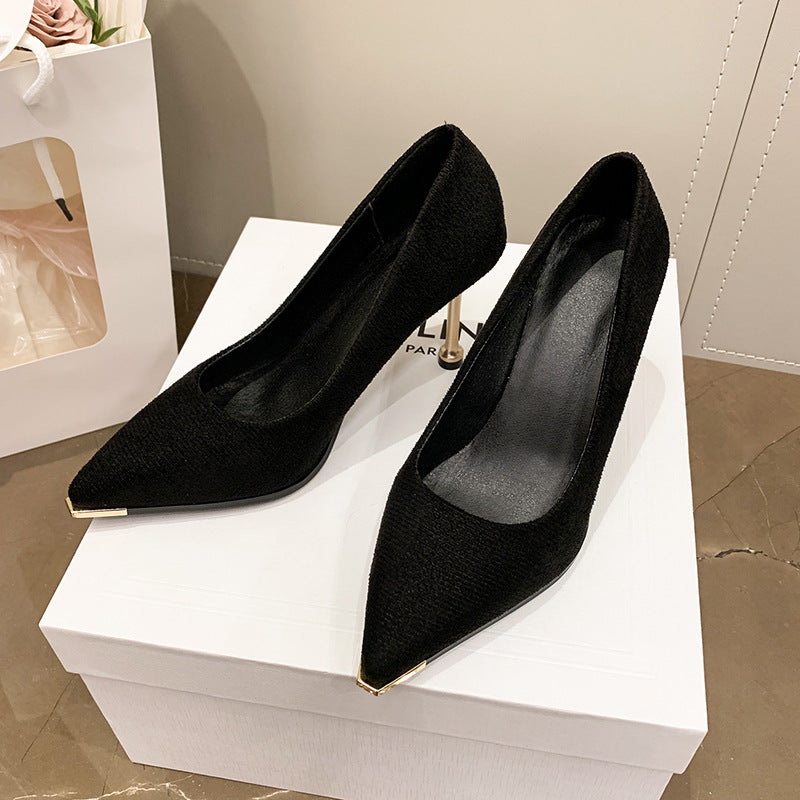 Damen elegante spitze Pumps mit metallic Akzent R&B