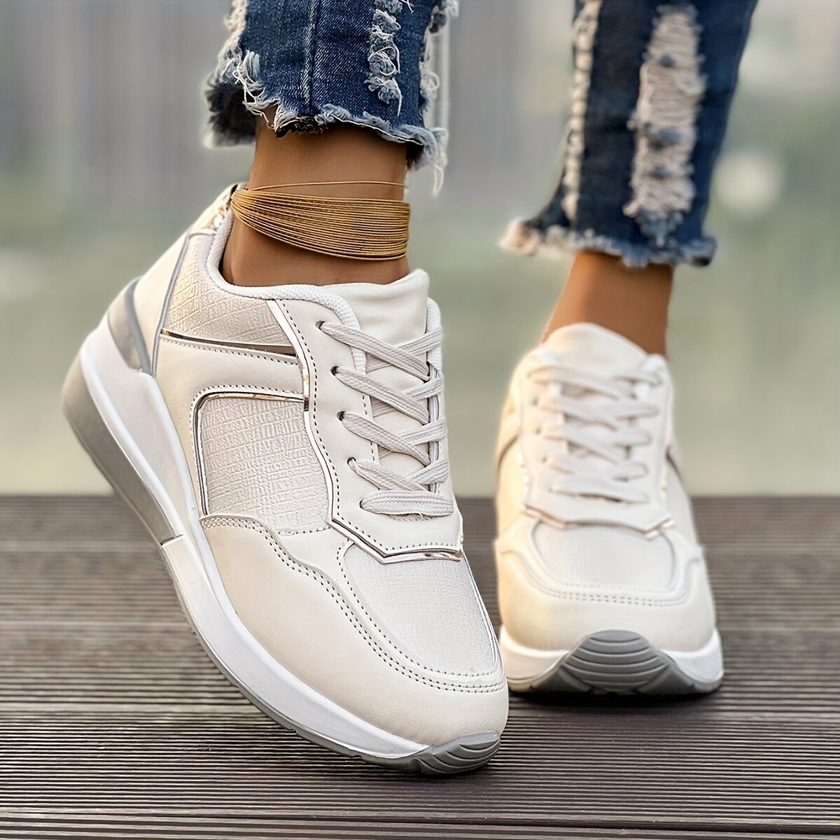Damen Sportliche Sneakers mit modischem Design und rutschfester Sohle R&B