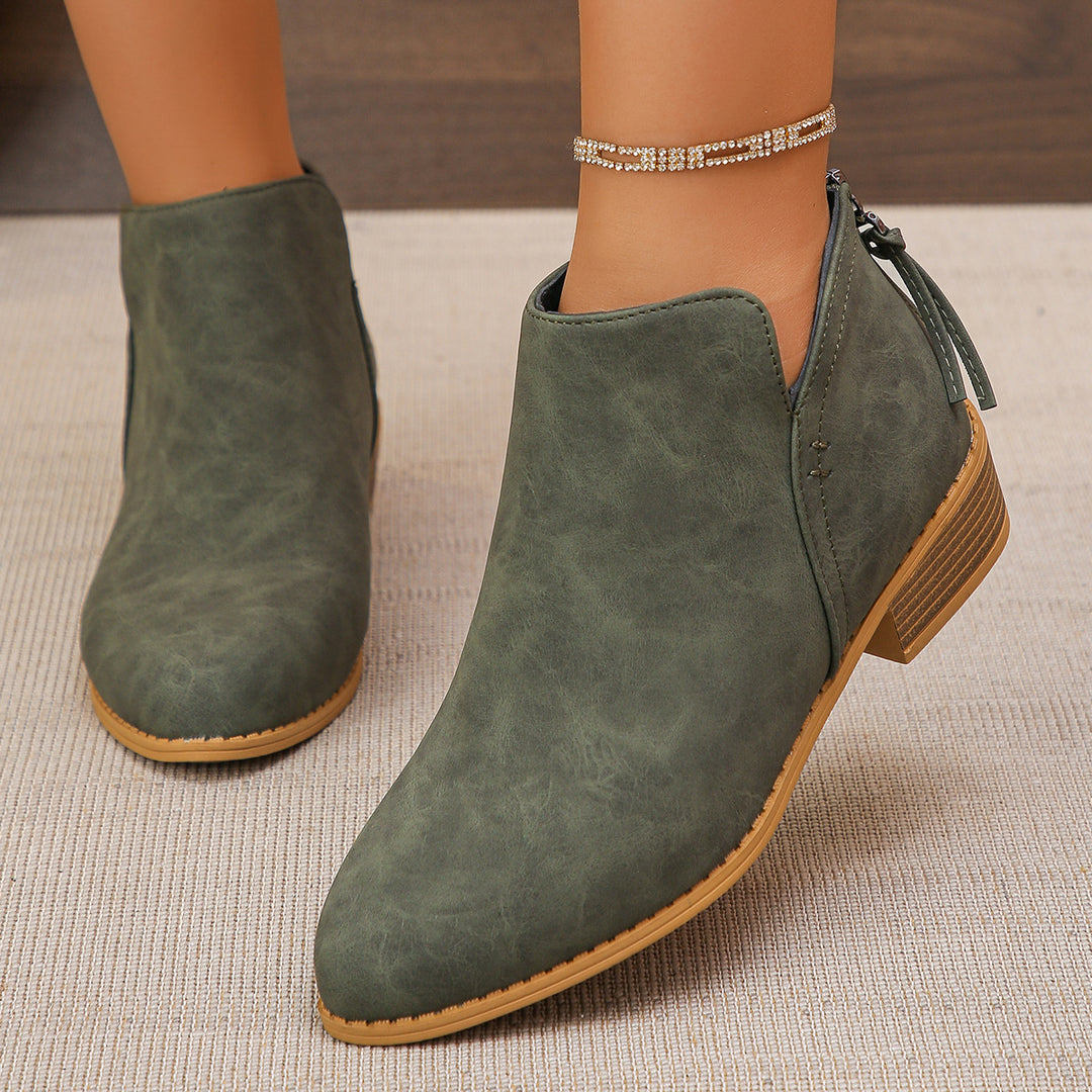 Damen modische Ankle Boots mit seitlichem Reißverschluss und geschmackvollem Design R&B