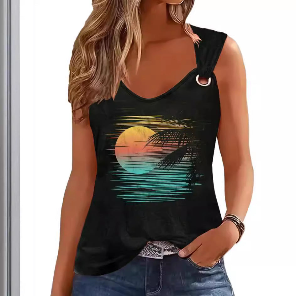 Damen Tanktop mit einzigartigem Grafikdruck und lässigem Schnitt R&B