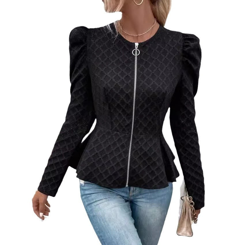 Damen modischer Blazer mit Puffärmeln R&B