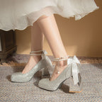 Damen Plateau Pumps mit glamourösem Blockabsatz R&B