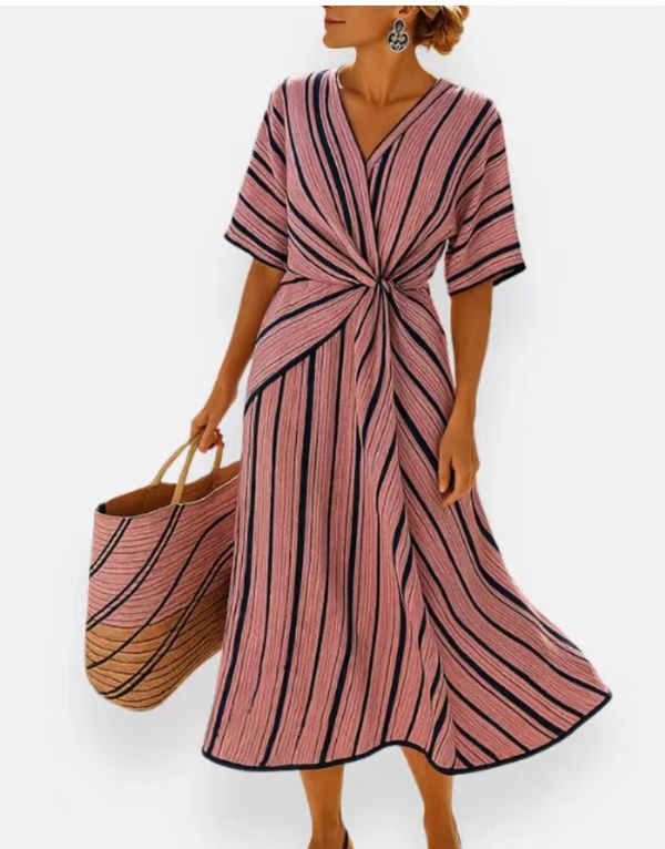 Damen Maxi-Kleid mit einzigartigem Wickeldesign R&B