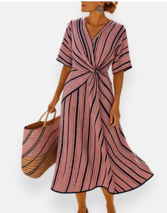 Damen Maxi-Kleid mit einzigartigem Wickeldesign R&B
