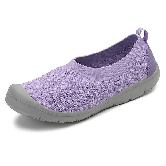 Damen nan atmungsaktiver Strick-Ballerina-Slipper mit verstärkter Zehenkappe elastischem Einstieg und flexibler Profilsohle R&B