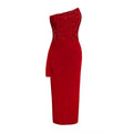Damen Abendkleid mit asymmetrischem Ausschnitt und Pailletten