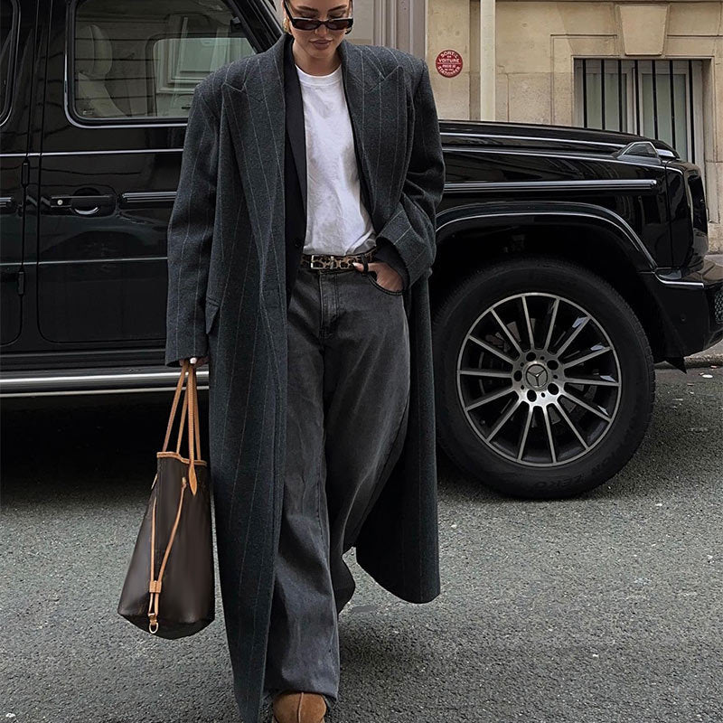 Damen Modischer Doppelreiher-Mantel mit schickem Schnitt und eleganten Details