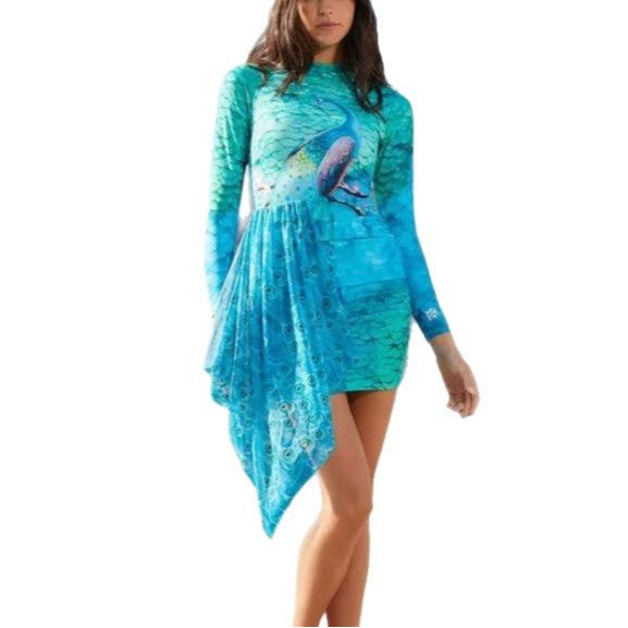 Damen Elegantes Strandkleid mit asymmetrischem Design R&B