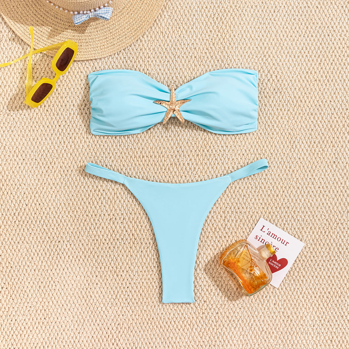 Damen Bandeau-Bikini mit strassbesetztem Stern R&B