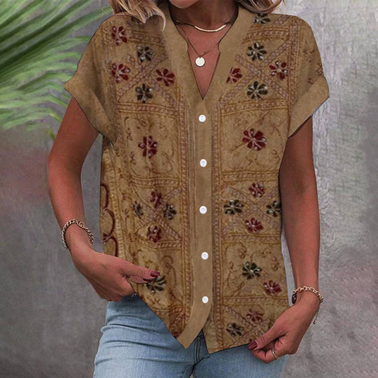 Damen elegante Bluse mit floralem Design R&B