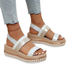 Damen Glitzernde Plateau-Sandalen R&B