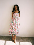 Damen Maxikleid mit floralem Print und elastischem Oberteil R&B