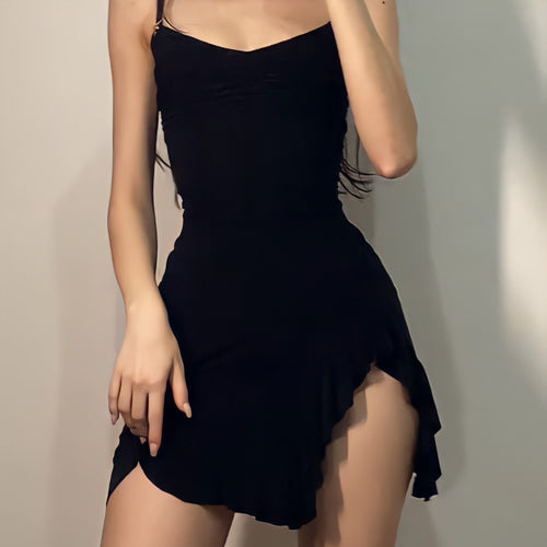 Damen Unterkleid mit verstellbaren Spaghettiträgern und Rüschenabschluss R&B