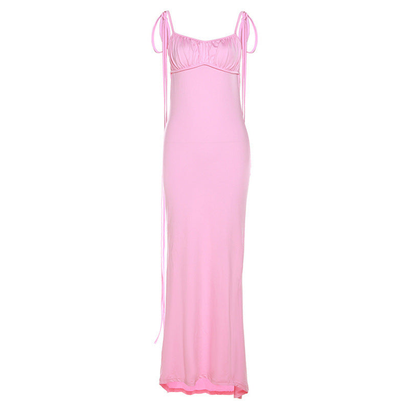 Damen Figurbetontes Maxikleid mit Raffung und Trägerdetails R&B