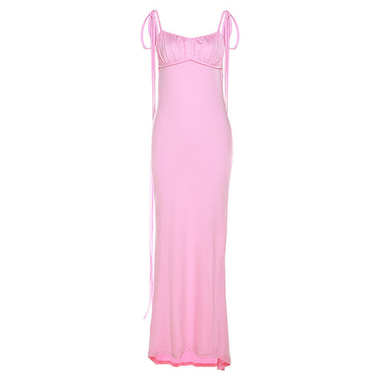 Damen Figurbetontes Maxikleid mit Raffung und Trägerdetails R&B