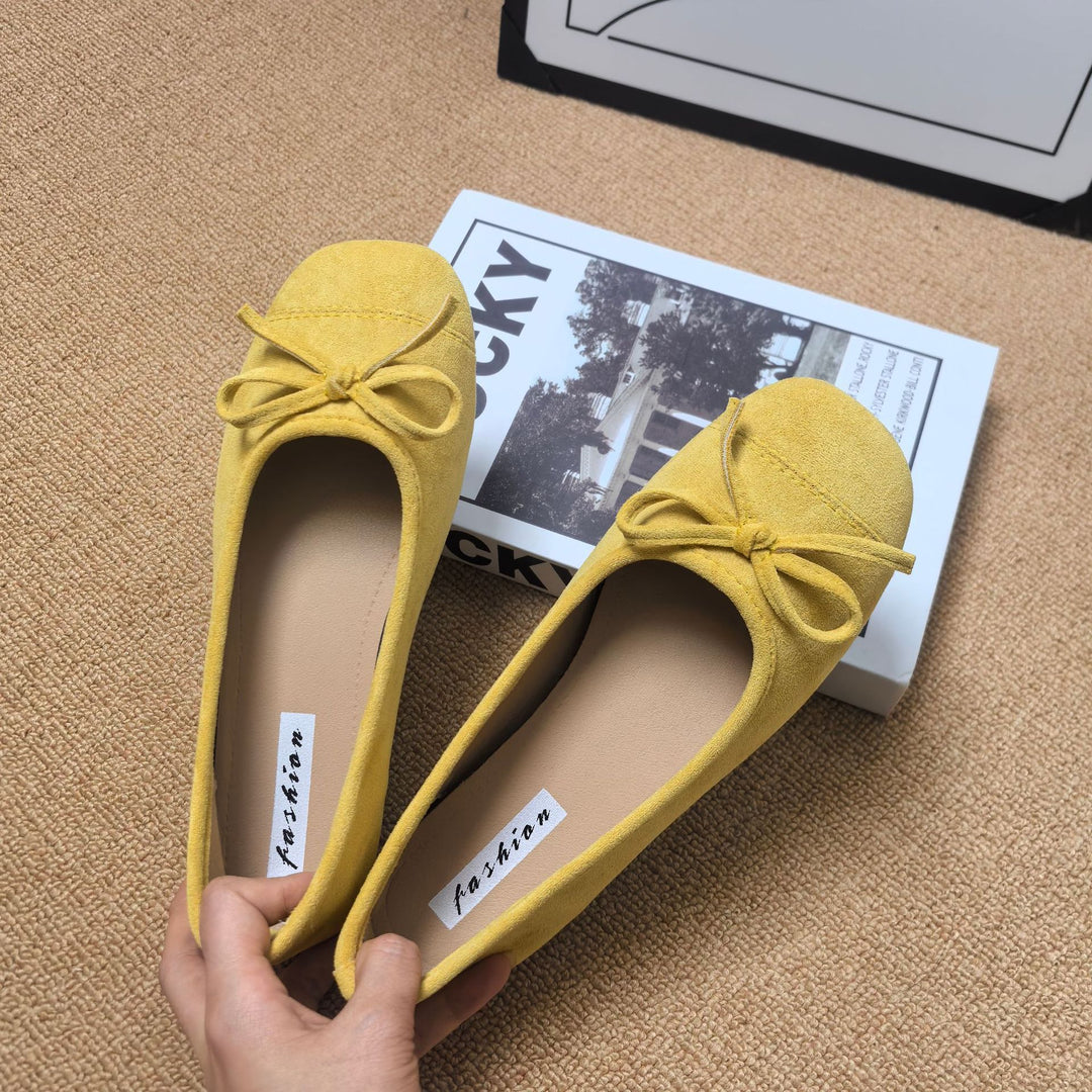 Damen Ballerinas mit glänzender Oberfläche und verspieltem Schleifen-Detail R&B
