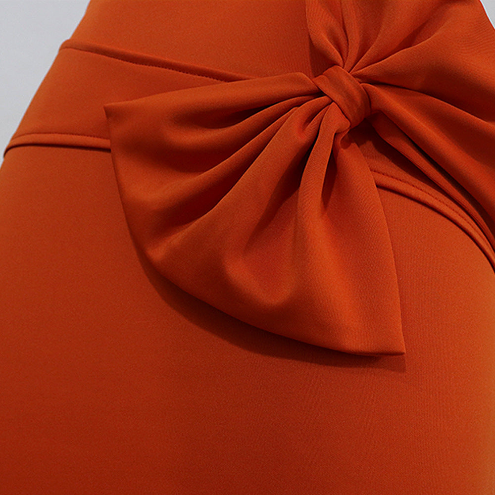 Damen eleganter Bleistiftrock mit raffiniertem Schleifen-Detail R&B