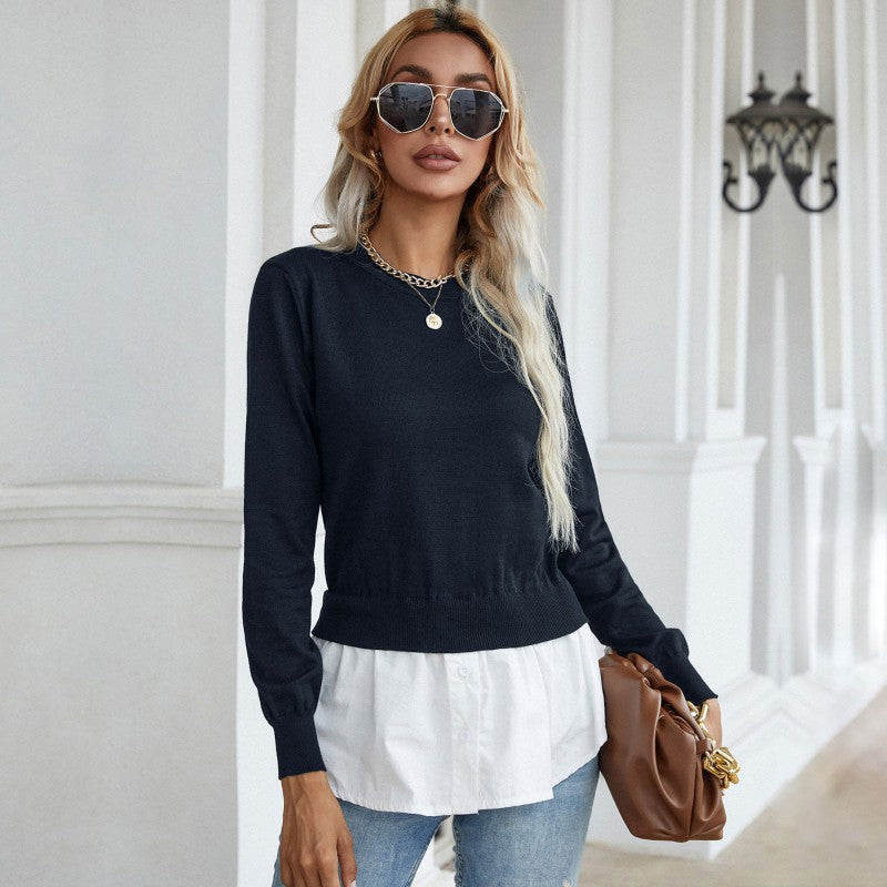Damen Fashion Pullover mit innovativem Lagen-Look R&B