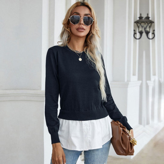 Damen Fashion Pullover mit innovativem Lagen-Look R&B