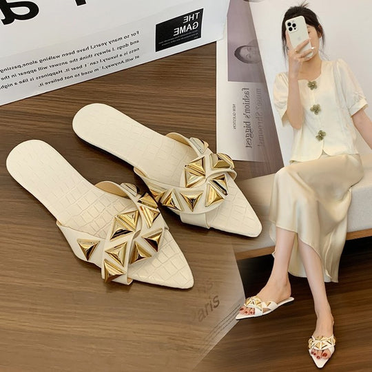 Damen Riemchen-Sandalen mit dekorativem Geometrie Design R&B