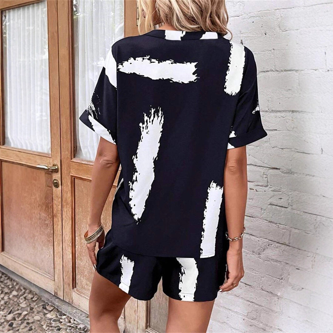 Damen geschnittener Sommer-Jumpsuit mit elegantem V-Ausschnitt und praktischen Taschen R&B