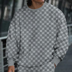 Herren lässiger Oversize-Pullover mit strukturierter Oberfläche und weitem Schnitt R&B